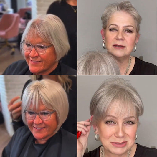 Invisible Breathable Hair Topper with Bangs for Women with thinning hair