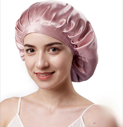 Mulberry Silk Bonnet for Sleeping Women, 22 Momme Double Layer Silk Hair Wrap