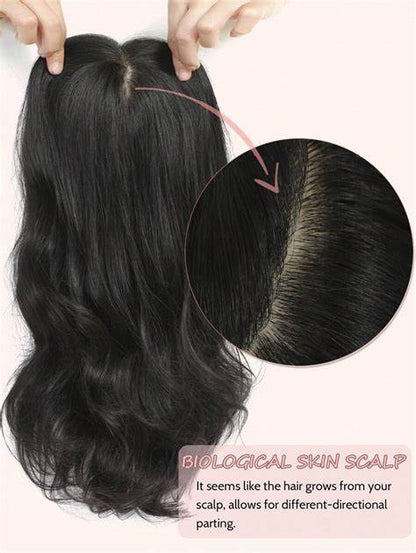 Natural Wavy Hair Topper Perfect for thinning hair Transform Your Look in Just 1 Minute