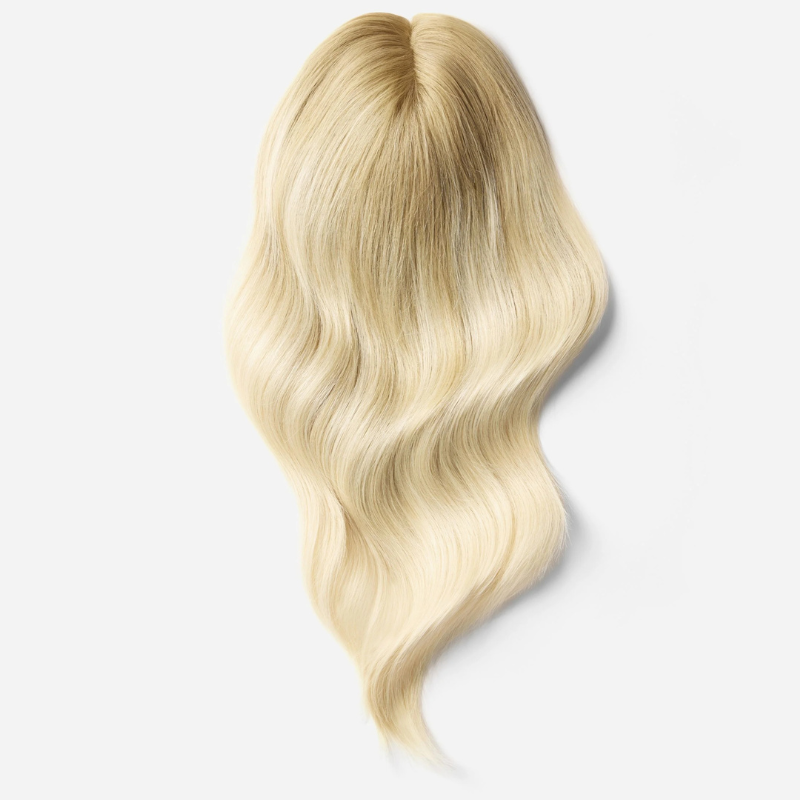 4*5 inches Mono Base Blonde Hair Toppers With Root Human Hair Topper With Bangs