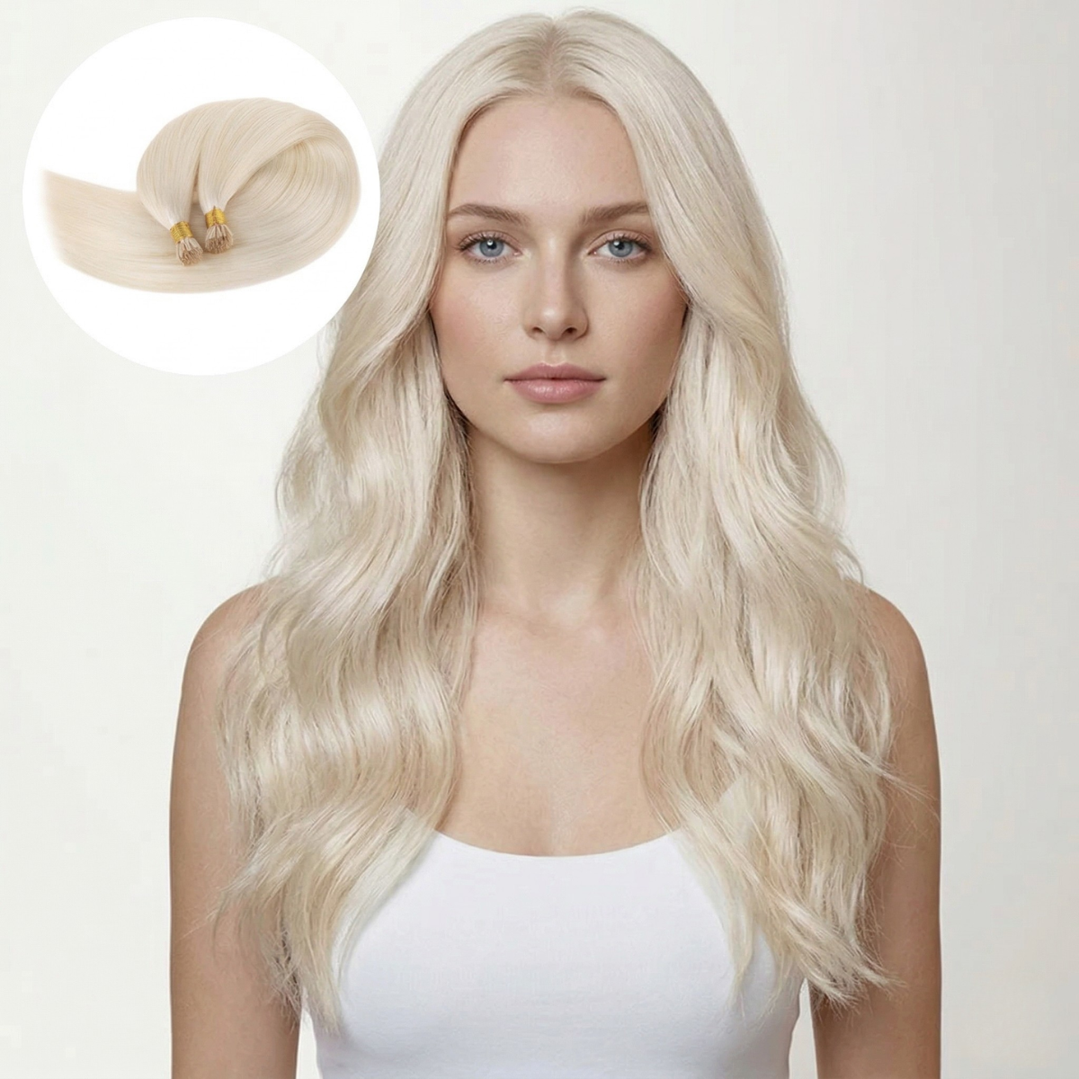 I Tip-  Human Hair I Tip Hair Extensions Blonde (#613)