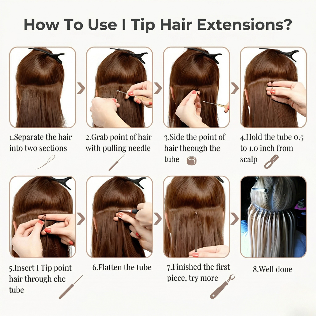 I Tip-  Human Hair I Tip Hair Extensions Blonde (#613)