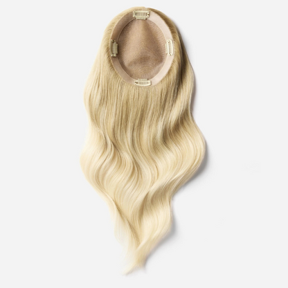 4*5 inches Mono Base Blonde Hair Toppers With Root Human Hair Topper With Bangs