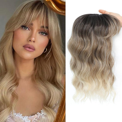 Hot Sale Premium Wavy Hair Topper With Bangs for Thinning Hair – Natural Looking Voluminous Human Hair