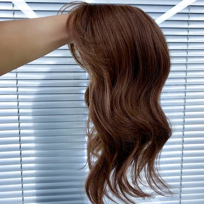 Beach Wave Human Long Hair Topper without Bangs