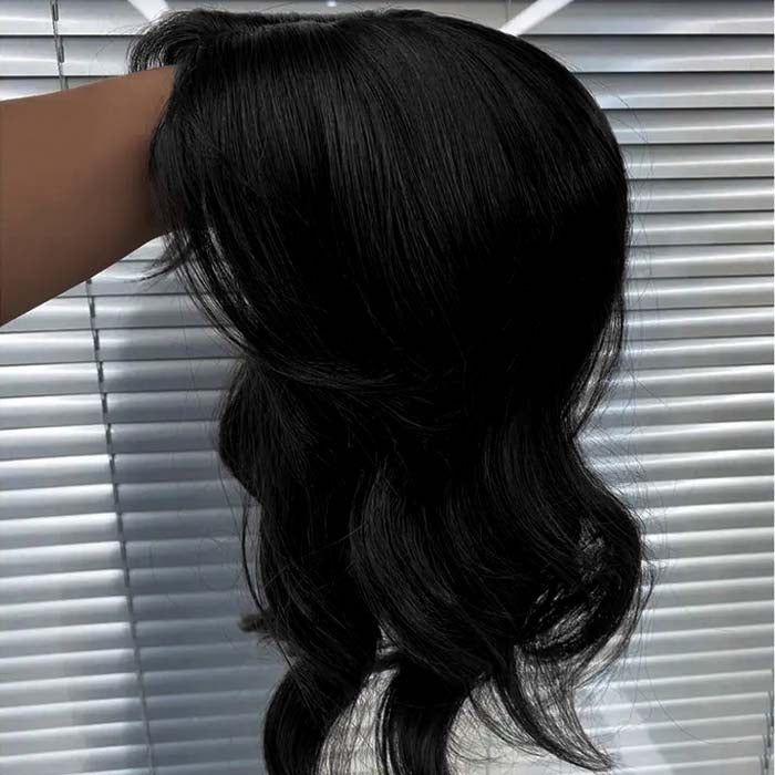 Beach Wave Human Long Hair Topper without Bangs