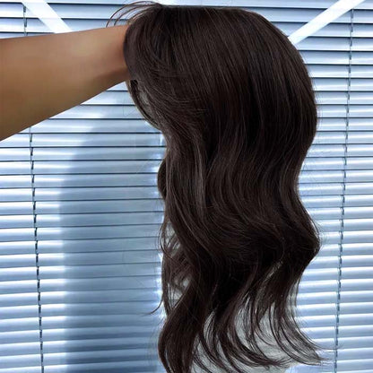 Beach Wave Human Long Hair Topper without Bangs