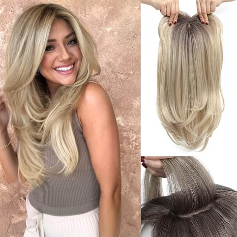 Ladies Slightly Wavy Ends Premium Hair Piece Lace Base Toppers