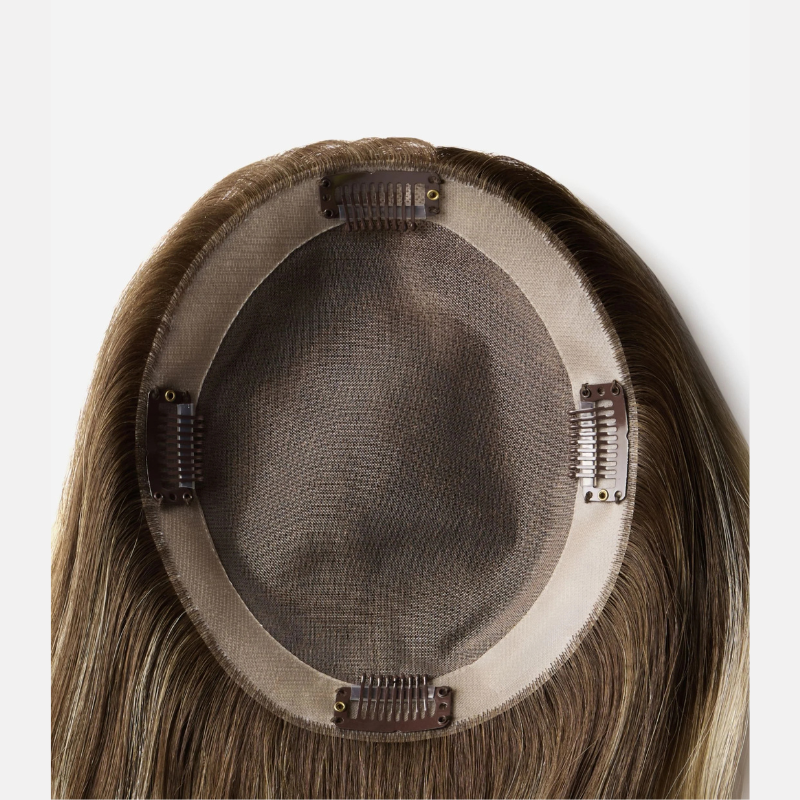 Ombre Balayage Human Hair Topper Without Bangs