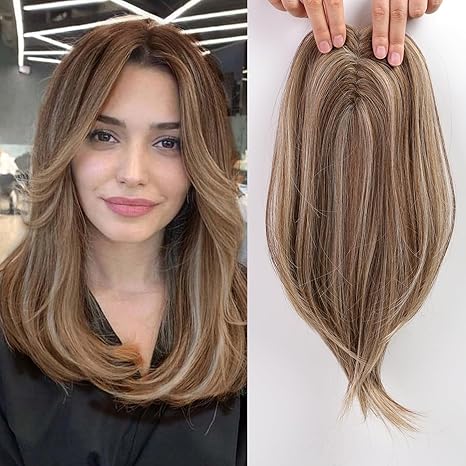 Premium Quality Breathable&Natural Straight Hair Topper For Women With Thinning Hair