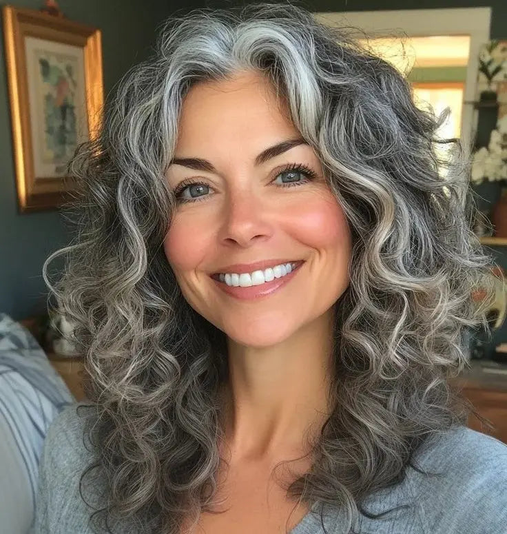 2025 New Curly Hair Toppers for Women with Thinning Hair-Cover Grays, Boost Volume - VIVACROWN