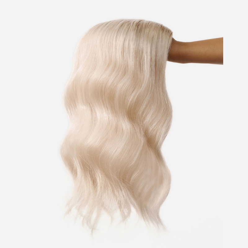 4*5 inches Mono Base Blonde Hair Toppers With Root Human Hair Topper With Bangs