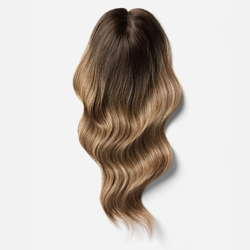 Ombre Balayage Human Hair Topper Without Bangs