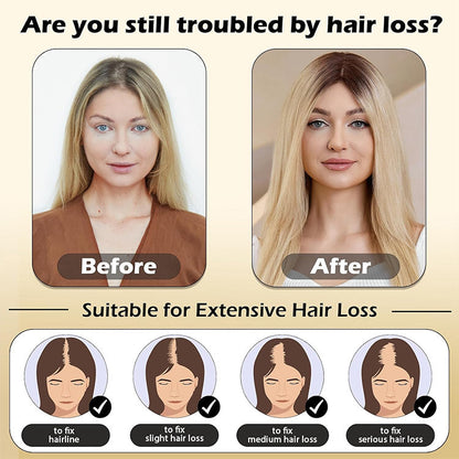 Ombre Balayage Human Hair Topper Without Bangs
