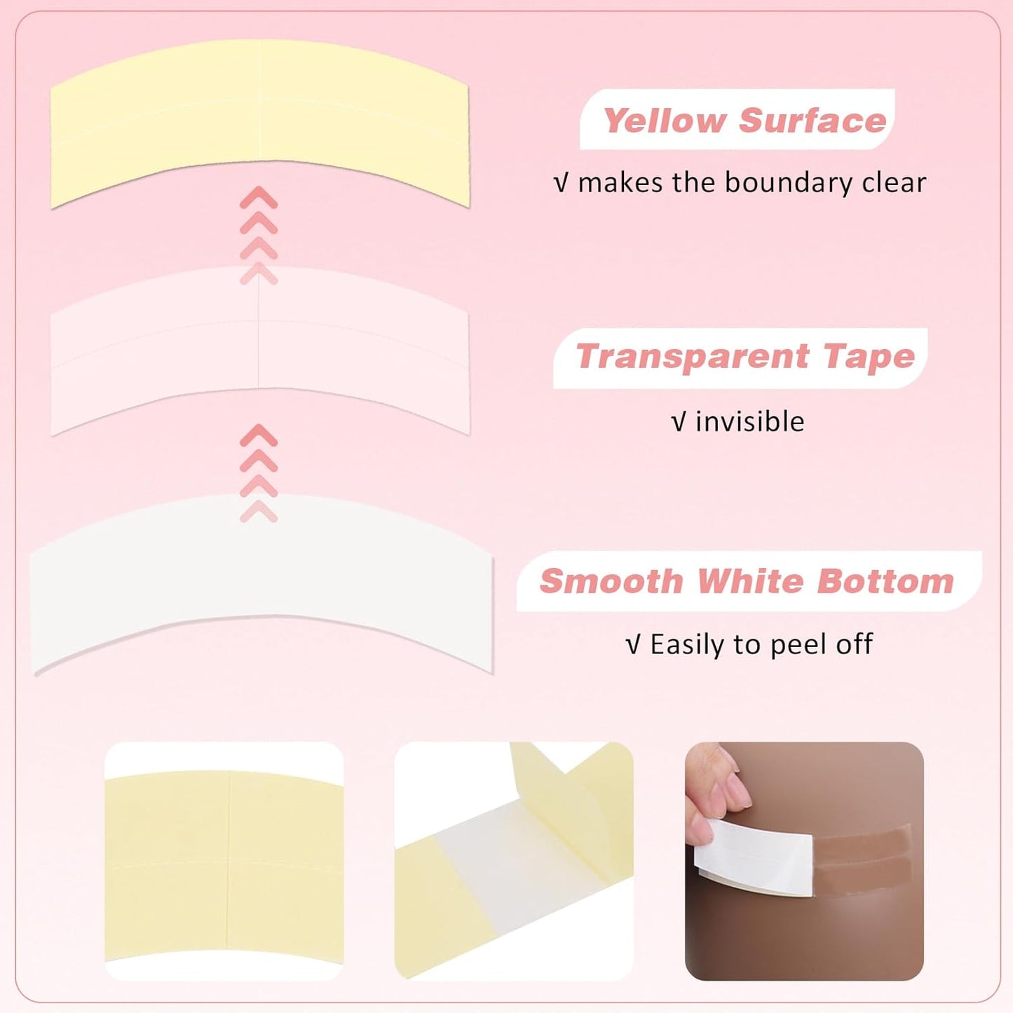 Lace Front Support Tape CC Contour for Hair Topper Wigs