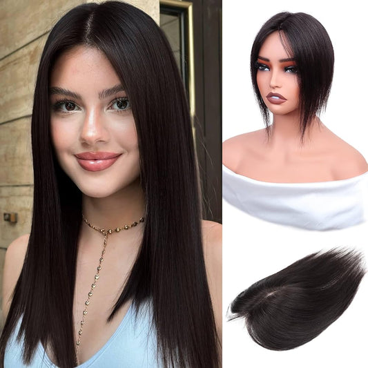 Premium Quality Breathable&Natural Straight Hair Topper For Women With Thinning Hair