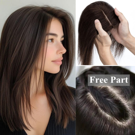Summer Comfortable and Breathable Straight Hair Topper For Thinning Hair