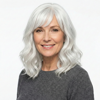 Undetectable Hair Topper with Bangs | Wavy Crown Volumizer