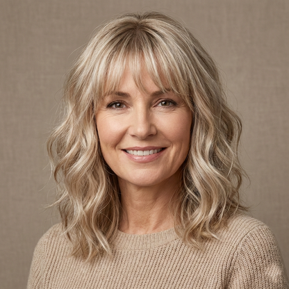Undetectable Hair Topper with Bangs | Wavy Crown Volumizer