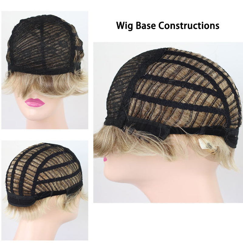 Blonde High Quality Short Wigs for Women Pixie Cut Wigs Natural Layered Hair