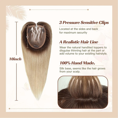 2025 Hot Sale Straight Hair Topper for Women，Breathable & Natural