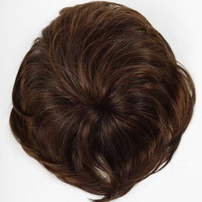 Short Pixie Cut Human Hair Topper with Bangs for Women