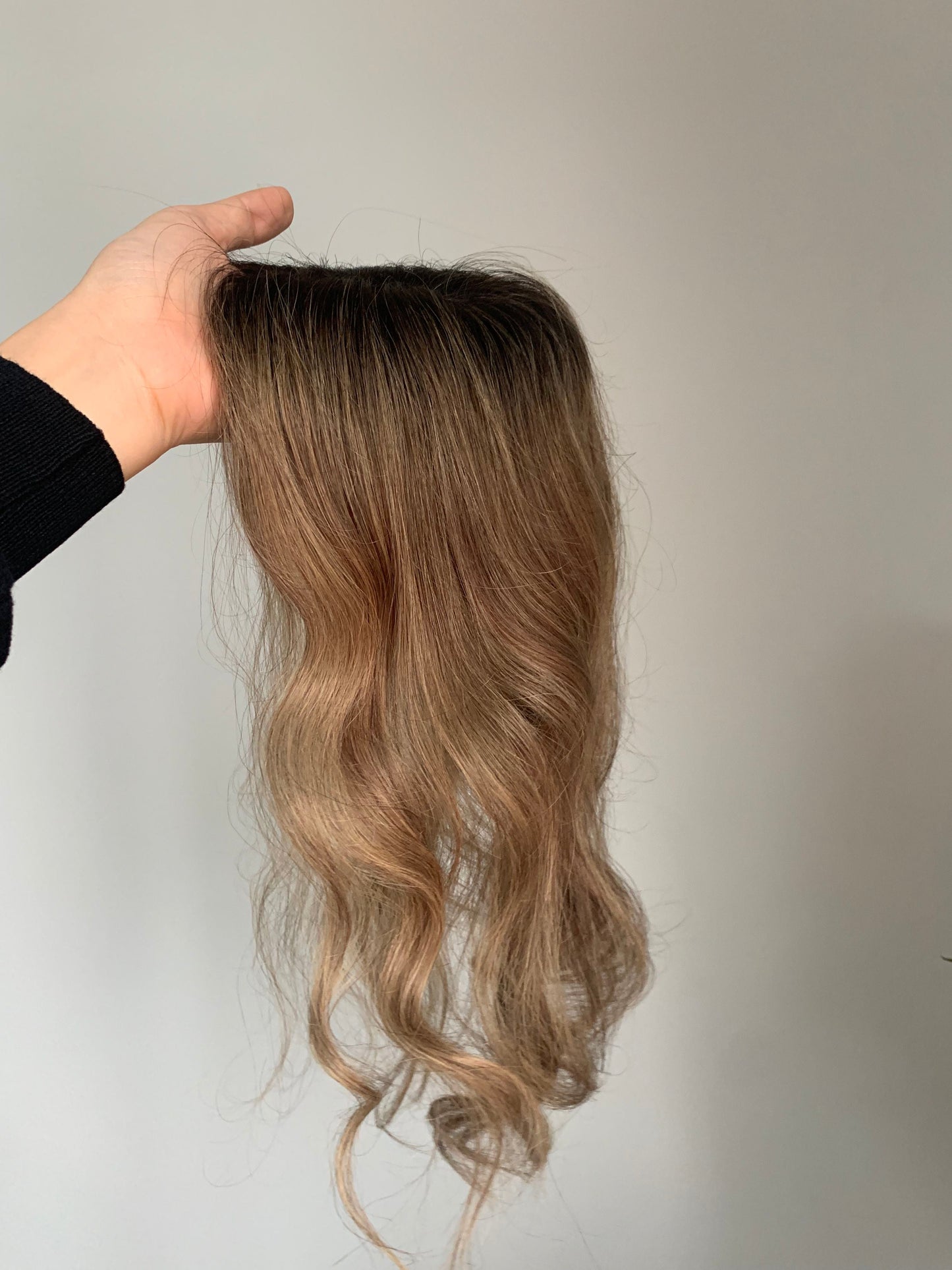 10*12cm Mono Base Wavy Human Hair topper Without Bangs