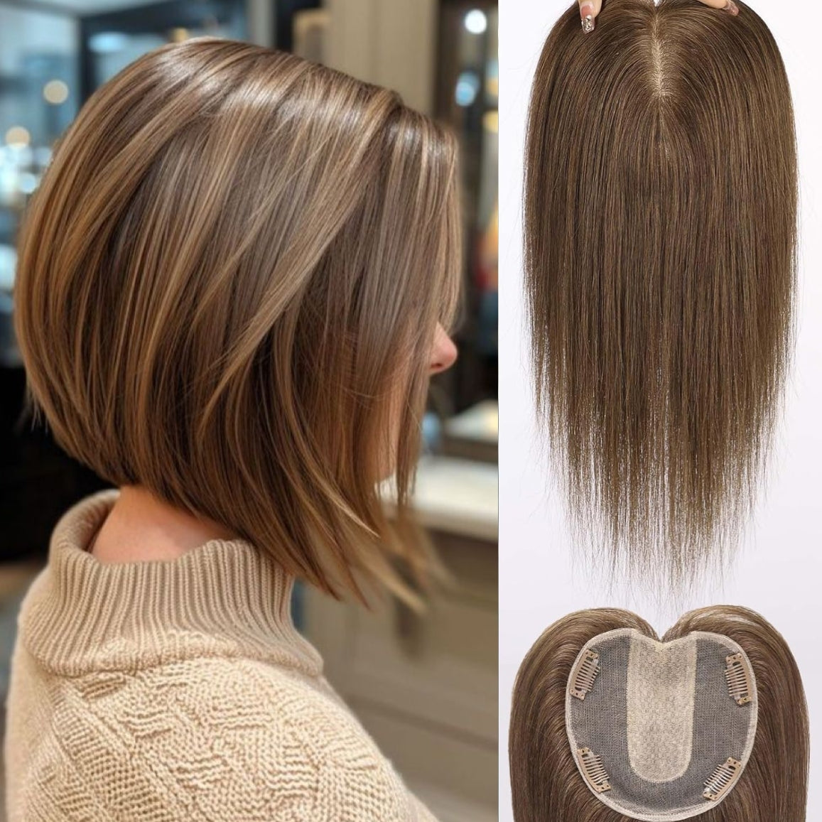 Instant Crown Volume Invisible Hair Topper – Seamless Coverage for Thinning Hair
