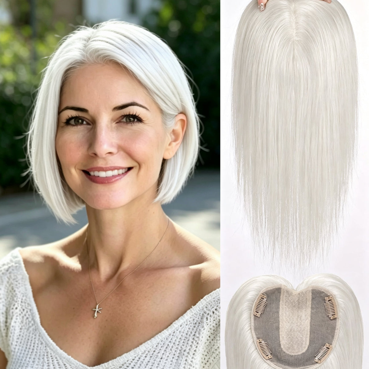 Instant Crown Volume Invisible Hair Topper – Seamless Coverage for Thinning Hair