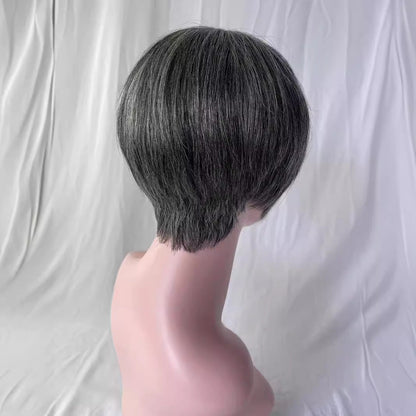 Straight Short Human Hair Wigs with Bangs for Women