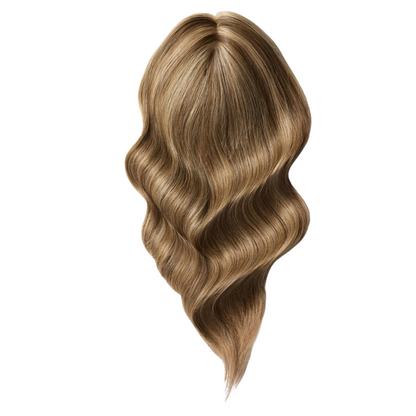 5*6 inches Mono Base Highlight Human Hair Toppers for Women Wavy Hair without Bangs