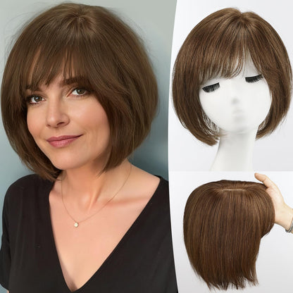 Hot Sale Breathable&Comfortable Hair Topper with Bangs for Women