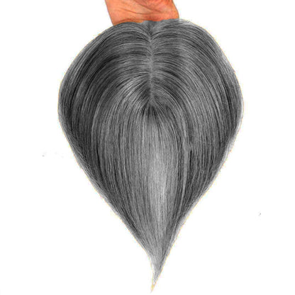 7*10cm Grey Natural Hair Topper for Women Cover and Add Hair Volume for Thinning Hair