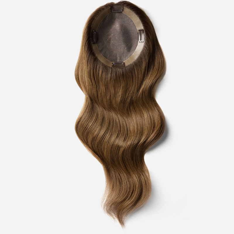 4*5 inches Mono Base Blonde Hair Toppers With Root Human Hair Topper With Bangs