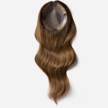 4*5 inches Mono Base Blonde Hair Toppers With Root Human Hair Topper With Bangs