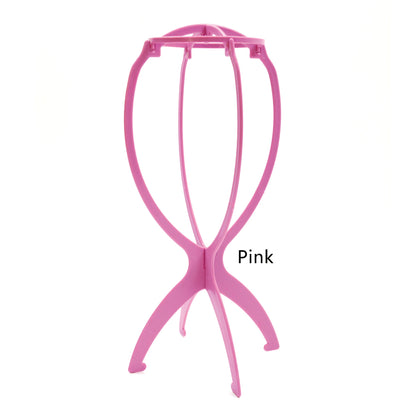 1PC Colorful Ajustable Wig Stands Plastic Hat Display 17x34Cm Portable Folding Wig Stand