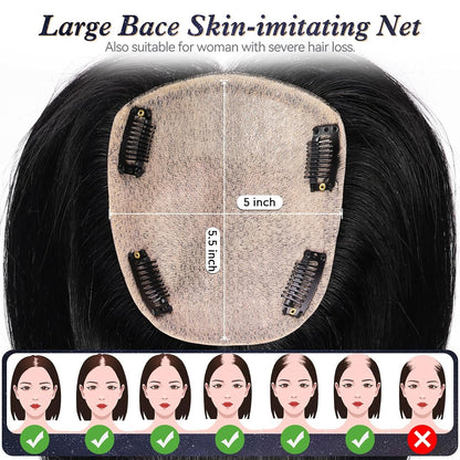 Breathable Straight Hair Topper-For Natural Coverage of Thinning Hair