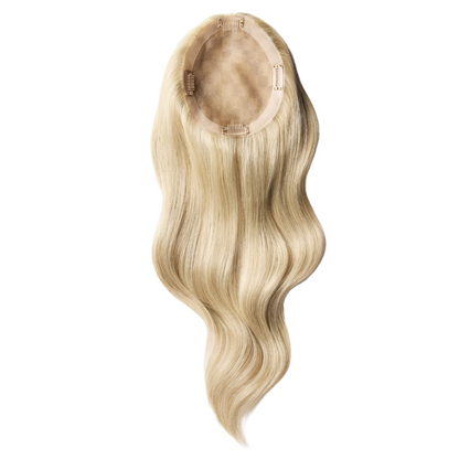 3*6 inches Mono Base Highlight Human Hair Toppers for Women 100% Virgin Remy Hair Topper