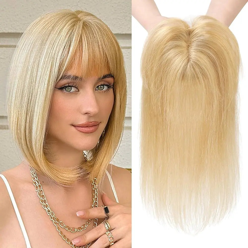 Fashion Straight Hair Topper With Bangs For Thinning Hair - VIVACROWN