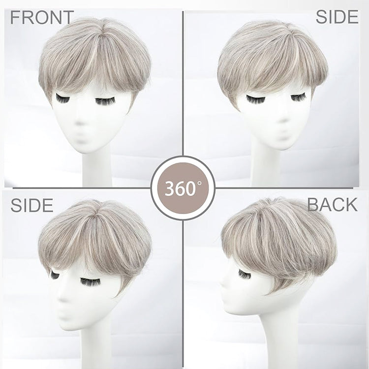Hot Sale 🔥 Summer Breathable Lace Base Natural Short Remy Hair Topper