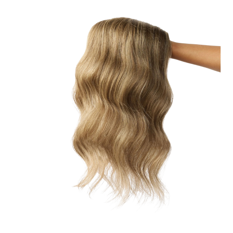 5*6 inches Mono Base Highlight Human Hair Toppers for Women Wavy Hair without Bangs
