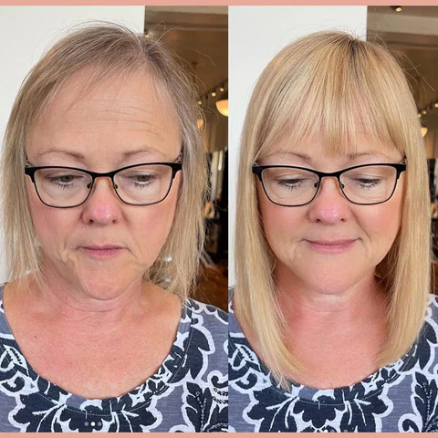 Breathable High Quality Hair Topper with Bangs for Women