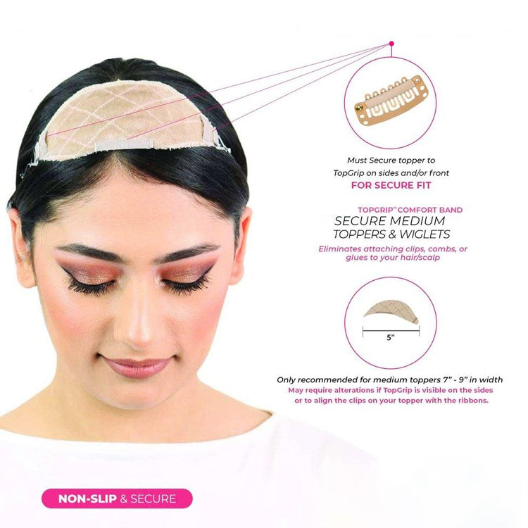 No-Slip TopGrip Comfort Band for Securing Wigs and Toppers