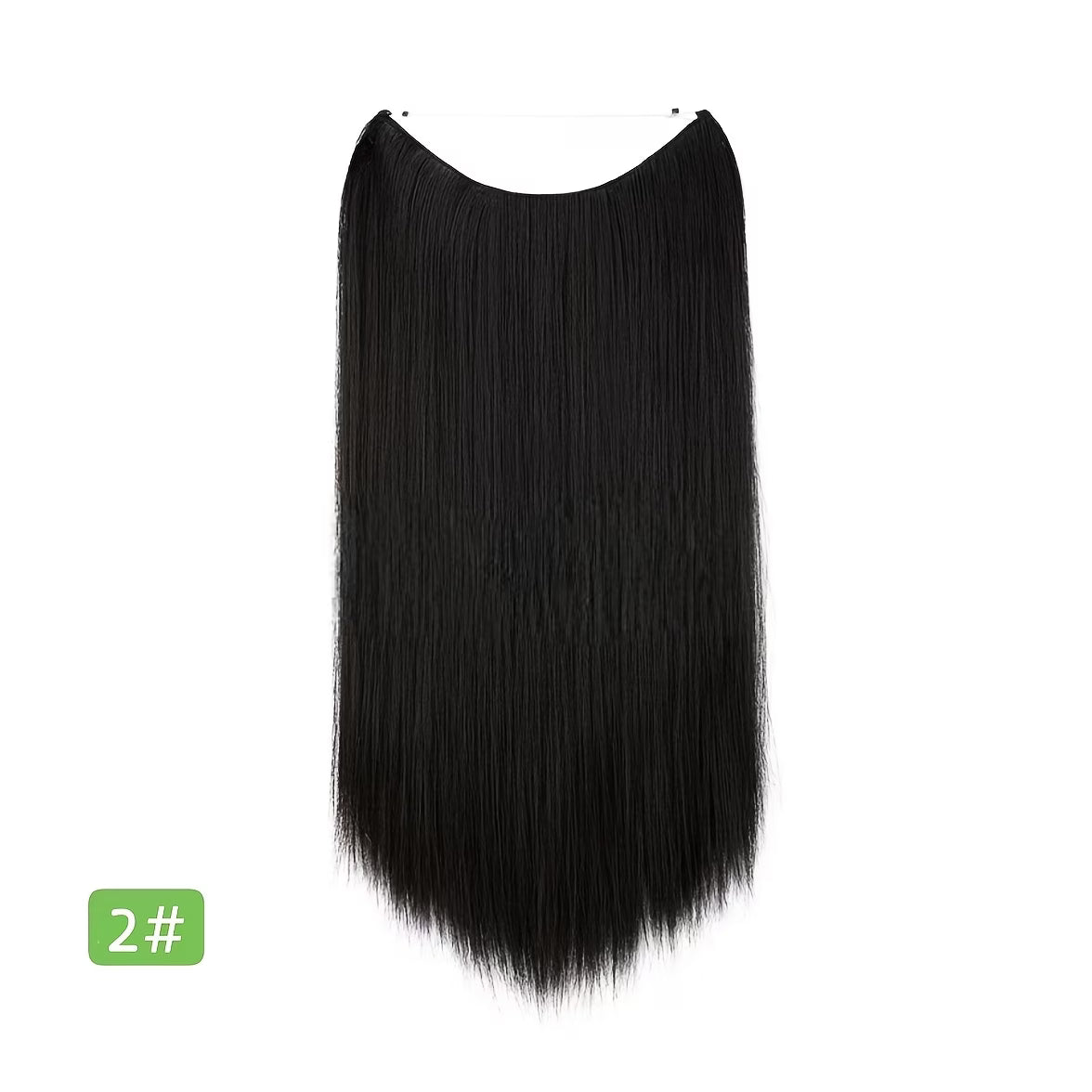 Secure Fit Hybrid Halo Hair Extensions - Non-Slip Clips & Invisible Wire, Seamless Natural Synthetic Fiber for Instant Volume & Thickness
