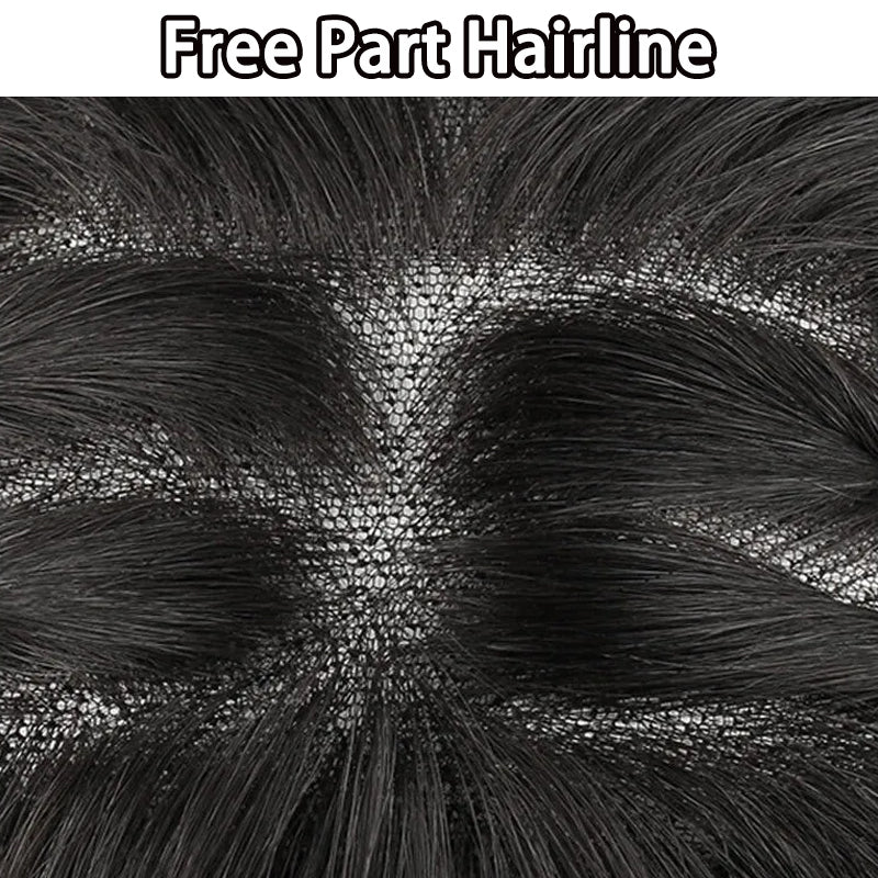 Flash Sale 🔔 Hand Tied Swiss Lace Base Real Human Clip In Hair Topper for Women Human Hair