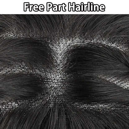 Flash Sale 🔔 Hand Tied Swiss Lace Base Real Human Clip In Hair Topper for Women Human Hair