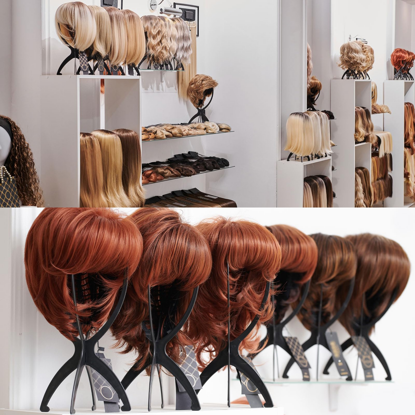 1PC Colorful Ajustable Wig Stands Plastic Hat Display 17x34Cm Portable Folding Wig Stand