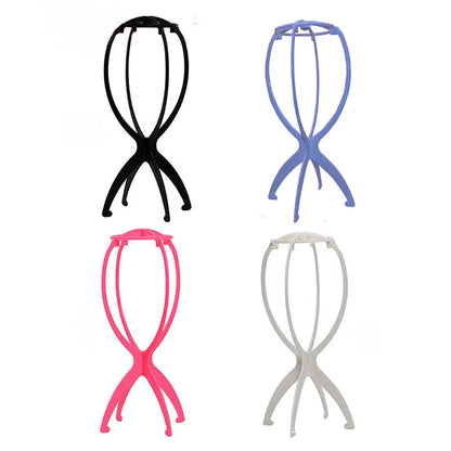 1PC Colorful Ajustable Wig Stands Plastic Hat Display 17x34Cm Portable Folding Wig Stand