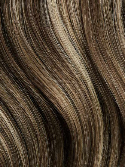 100% Human Hair Halo Extensions - Ash Brown Highlights
