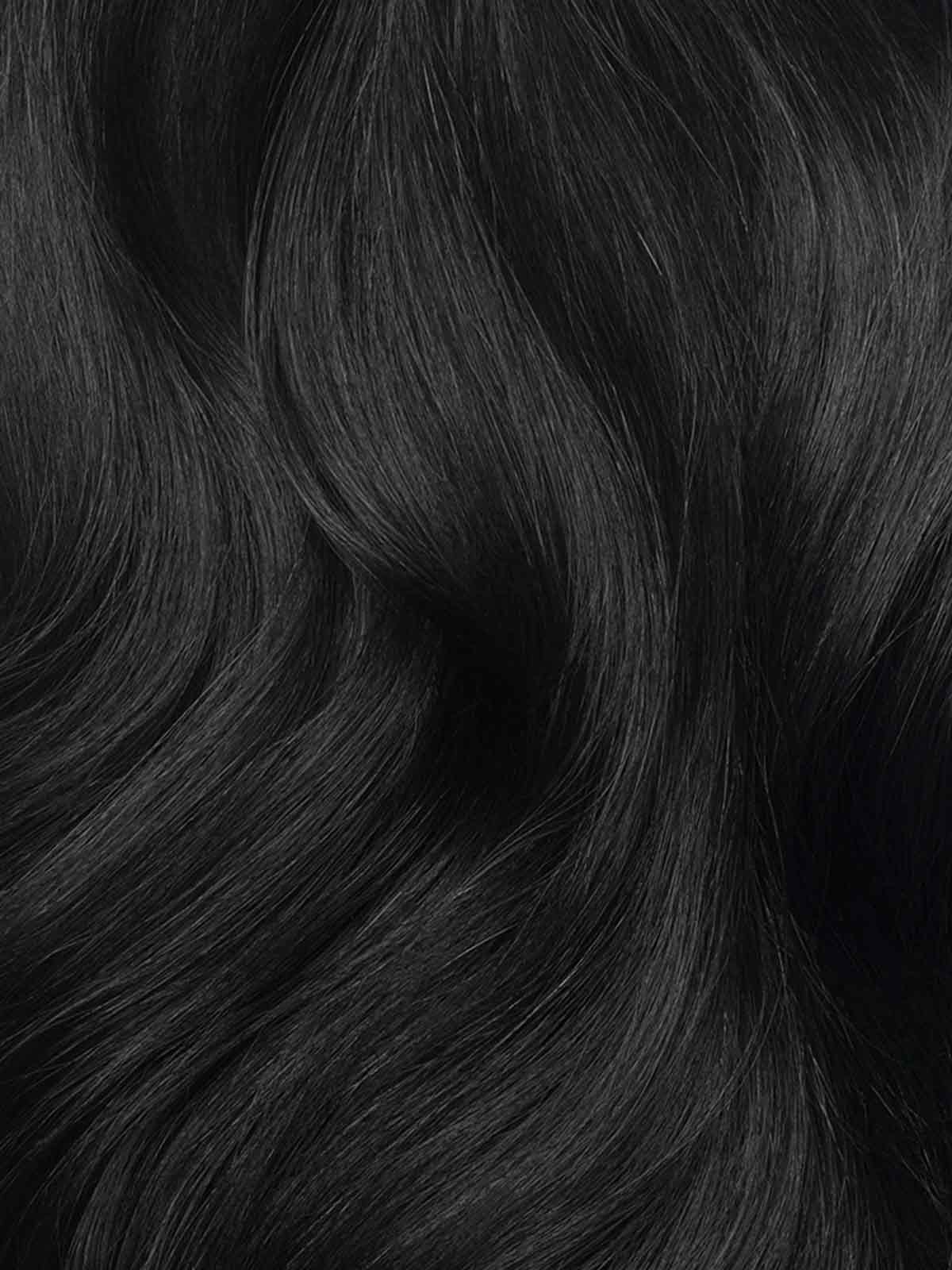100% Human Hair Halo Extensions - Jet Black